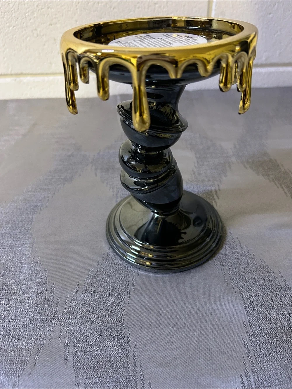 Bath & Body Works Black and Gold Drip Candle Stand
